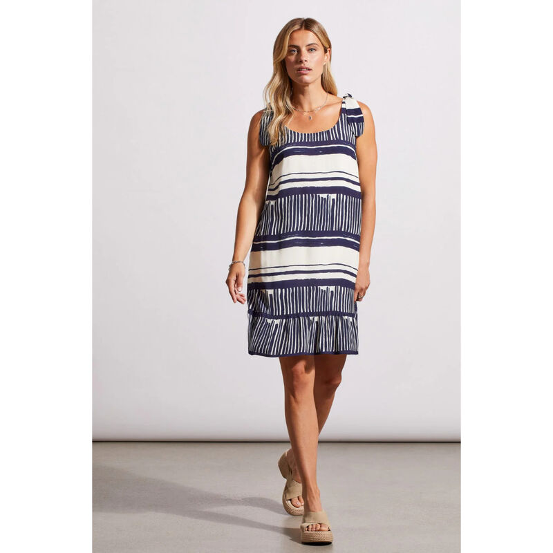 Tribal Sleeveless Dress With Shoulder Ties Womens image number 0