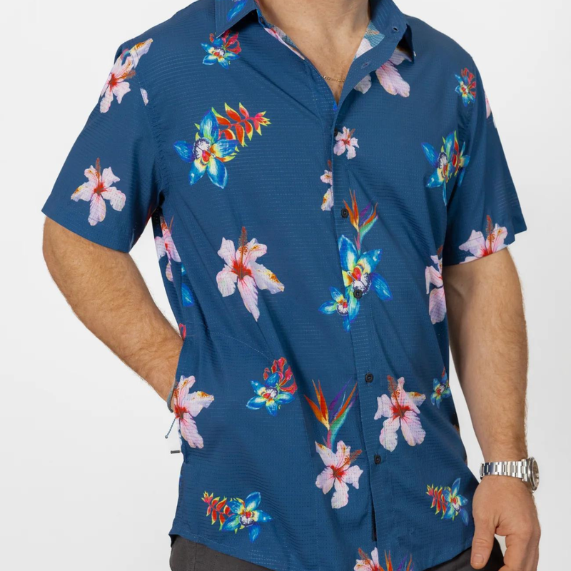 Baja Llama Flower Powers Short Sleeve Shirt Mens image number 4