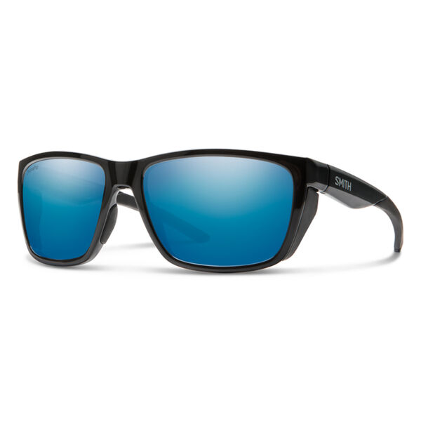 Smith Longfin Matte Black + ChromaPop Glass Polarized Blue Mirror Lens Sunglasses