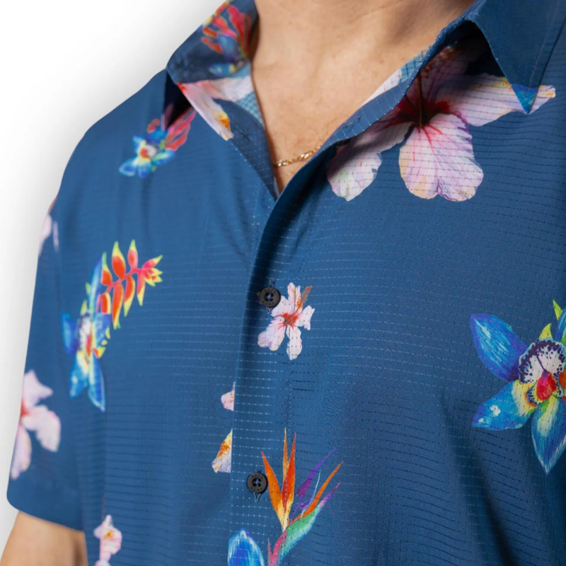 Baja Llama Flower Powers Short Sleeve Shirt Mens image number 3