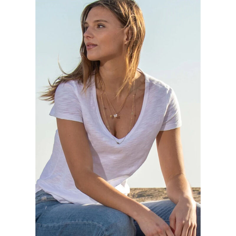 Dylan Deep V-Neck Tail Tee Womens image number 0