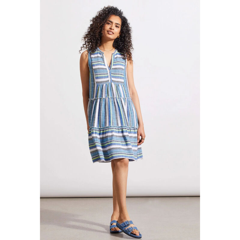 Tribal Printed Sleeveless Dress With Tiered Skirt Womens image number 0