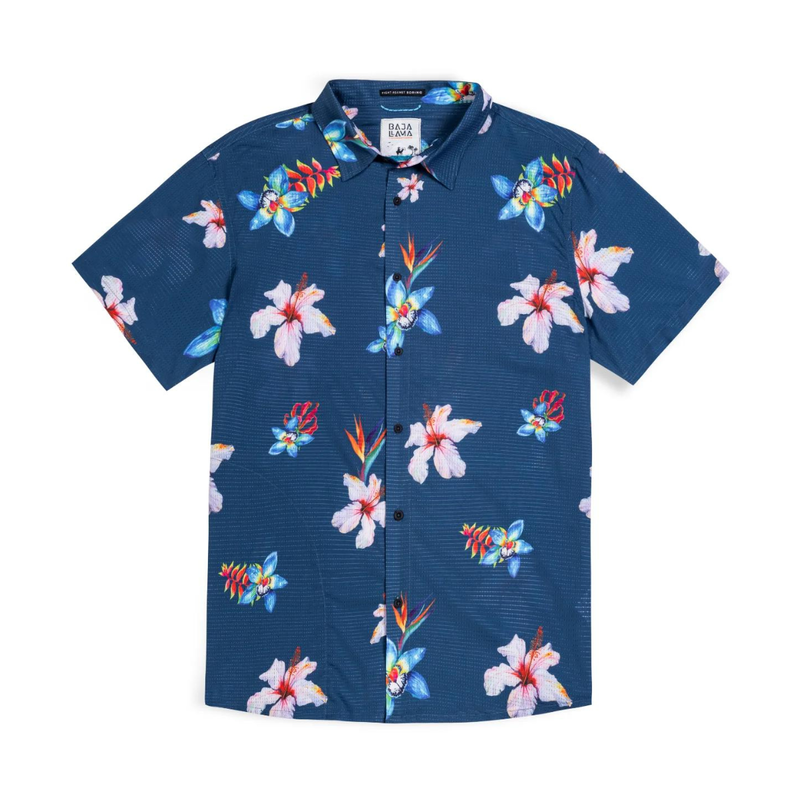 Baja Llama Flower Powers Short Sleeve Shirt Mens image number 0